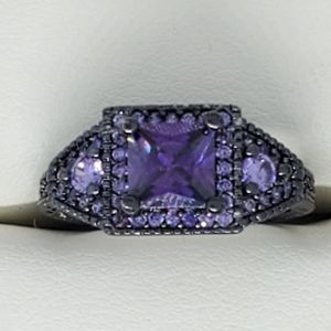 1Ctw Princess Cut Purple Amethyst Engagement Ring
